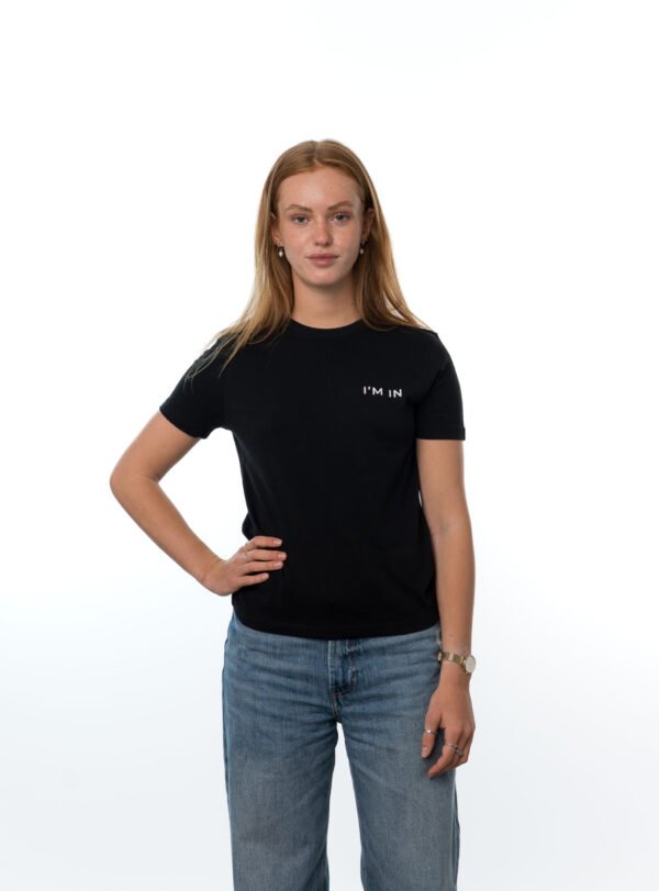 I'M IN Dames T-shirt zwart opdruk naam borst - Afbeelding 3
