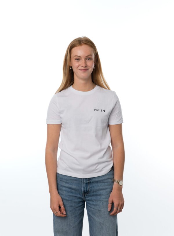 I'M IN Dames T-shirt wit opdruk naam borst - Afbeelding 2