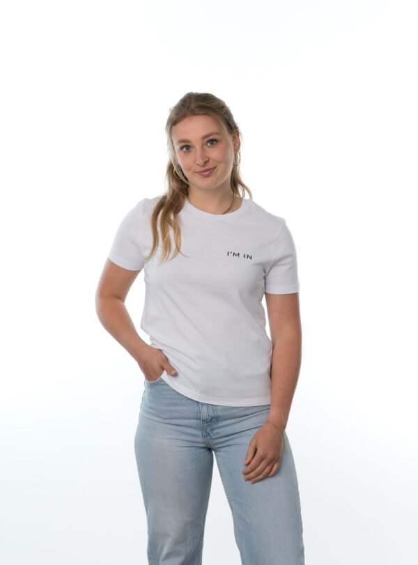 I'M IN Dames T-shirt wit opdruk naam borst - Afbeelding 3