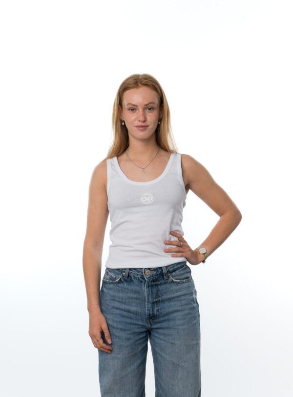 I'M IN Dames Tanktop wit opdruk logo borst - Afbeelding 3