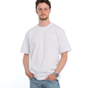 I'M IN Unisex T-shirt (extra zwaar) wit borduur naam borst