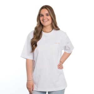 I'M IN Unisex T-shirt (extra zwaar) wit opdruk naam borst