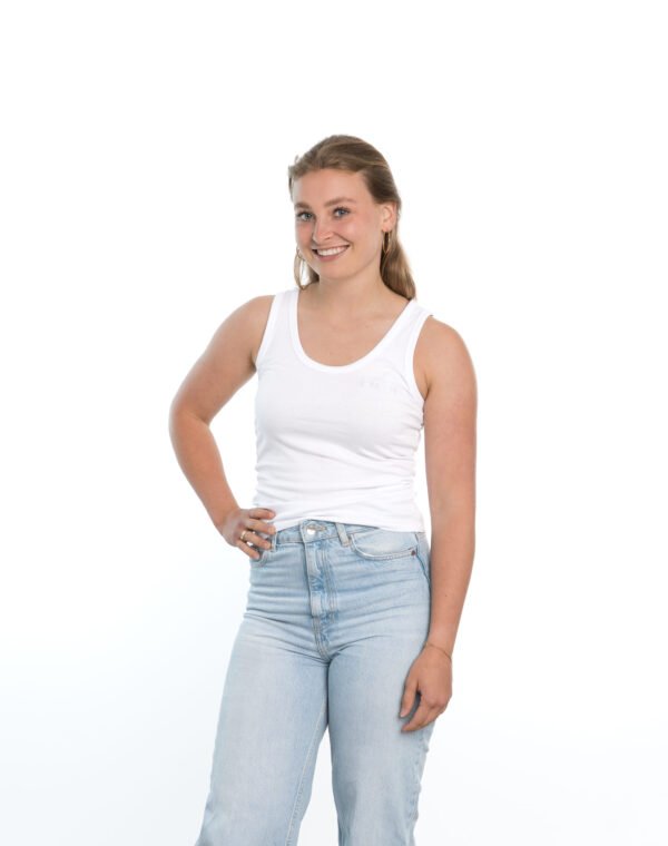 I'M IN Dames Tanktop wit borduur naam borst - Afbeelding 2