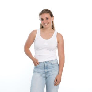 I'M IN Dames Tanktop wit opdruk logo borst