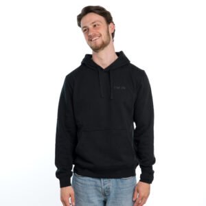 I'M IN Unisex Hoodie zwart opdruk naam borst