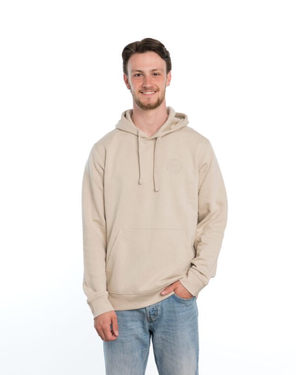 I'M IN Unisex Hoodie creme borduur logo borst