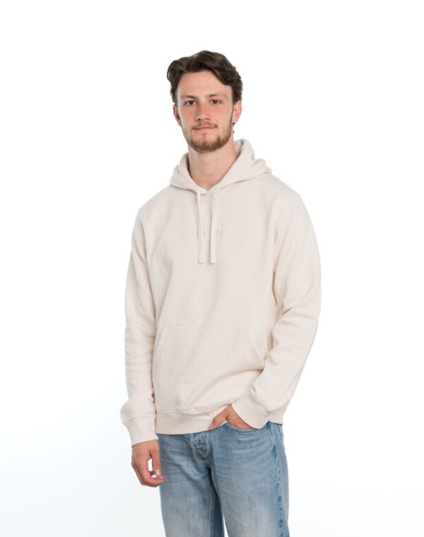 I'M IN Unisex Hoodie creme borduur naam midden