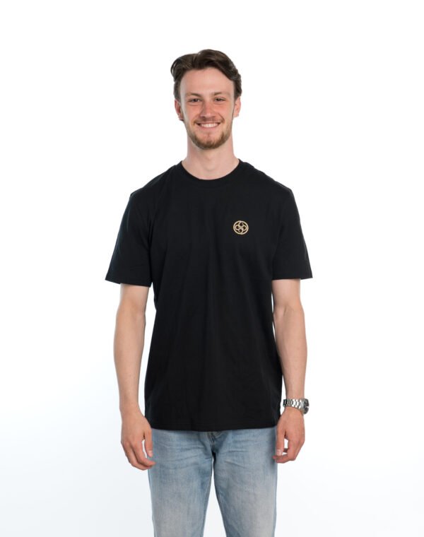 I'M IN Heren T-shirt zwart opdruk logo borst