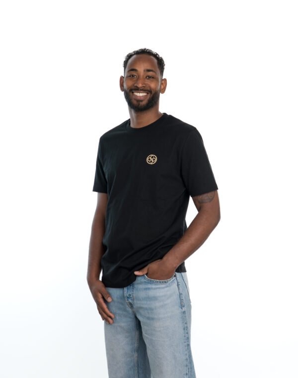 I'M IN Heren T-shirt zwart opdruk logo borst - Afbeelding 2