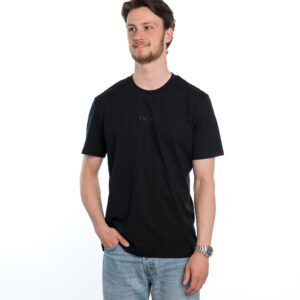 I'M IN Heren T-shirt zwart opdruk naam midden
