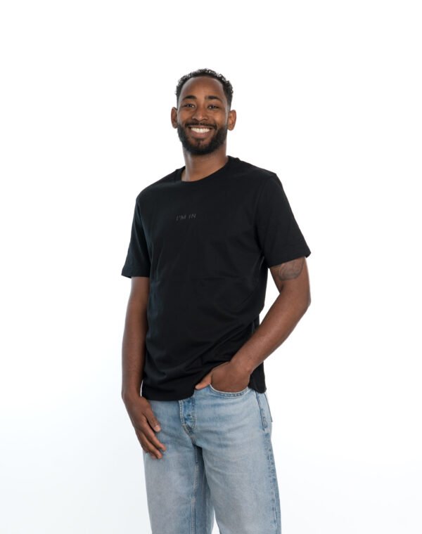 I'M IN Heren T-shirt zwart opdruk naam midden - Afbeelding 2