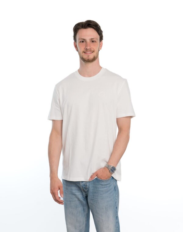 I'M IN Heren T-shirt creme opdruk logo borst - Afbeelding 2