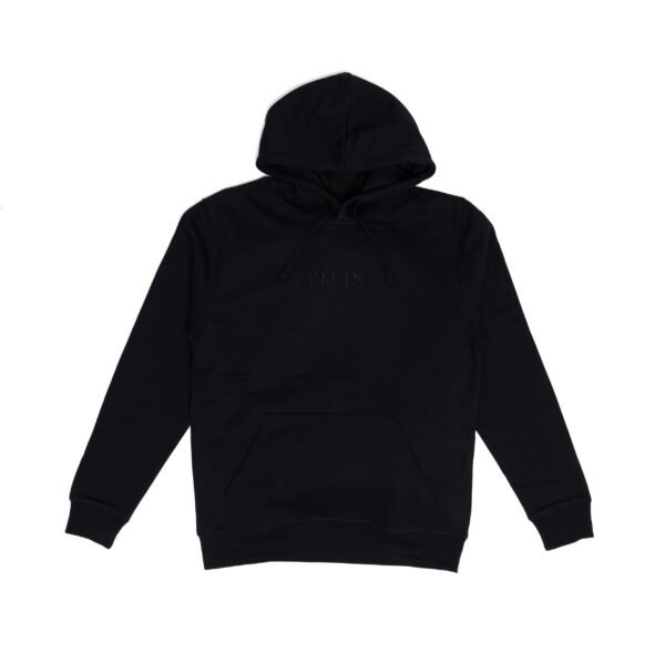 I'M IN Unisex Hoodie zwart borduur naam midden - Afbeelding 4