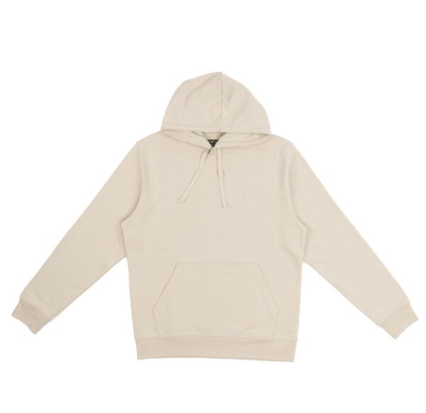 I'M IN Unisex Hoodie creme borduur logo borst - Afbeelding 3