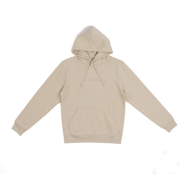 I'M IN Unisex Hoodie beige borduur naam midden - Afbeelding 3