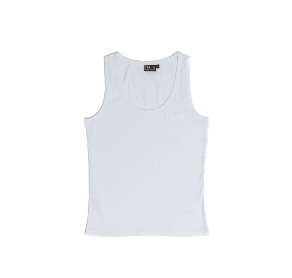 I'M IN Dames Tanktop wit borduur naam borst - Afbeelding 3