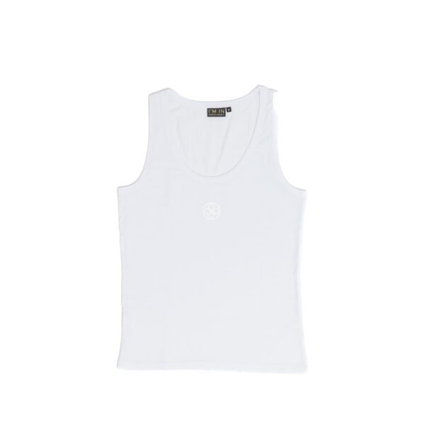 I'M IN Dames Tanktop wit opdruk logo borst - Afbeelding 4