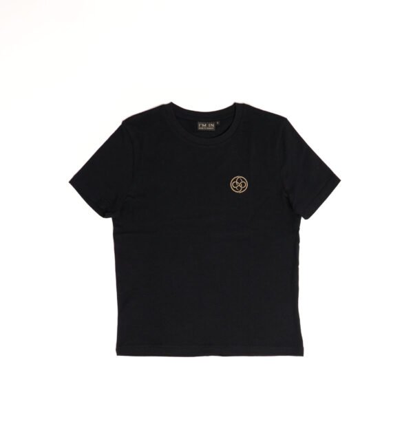 I'M IN Dames T-shirt zwart borduur logo borst - Afbeelding 5