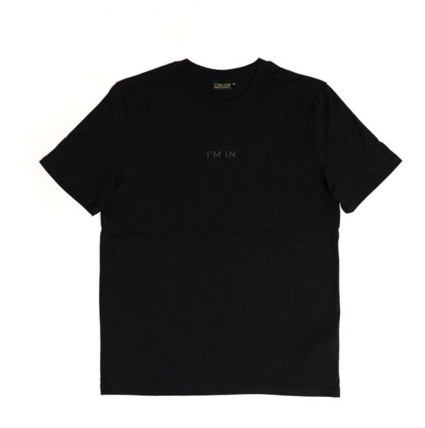 I'M IN Heren T-shirt zwart opdruk naam midden - Afbeelding 3