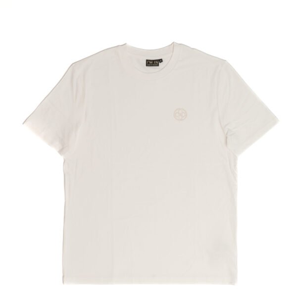 I'M IN Heren T-shirt beige borduur logo borst - Afbeelding 3