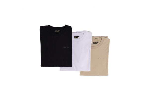 I'M IN Heren T-shirt creme opdruk naam borst - Afbeelding 3