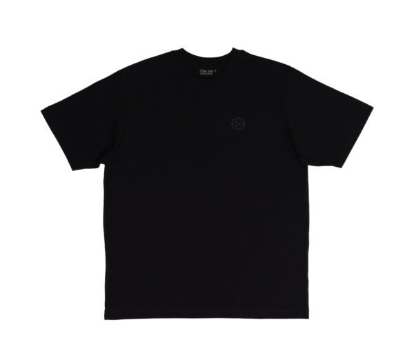 I'M IN Unisex T-shirt (extra zwaar) zwart borduur logo borst - Afbeelding 5